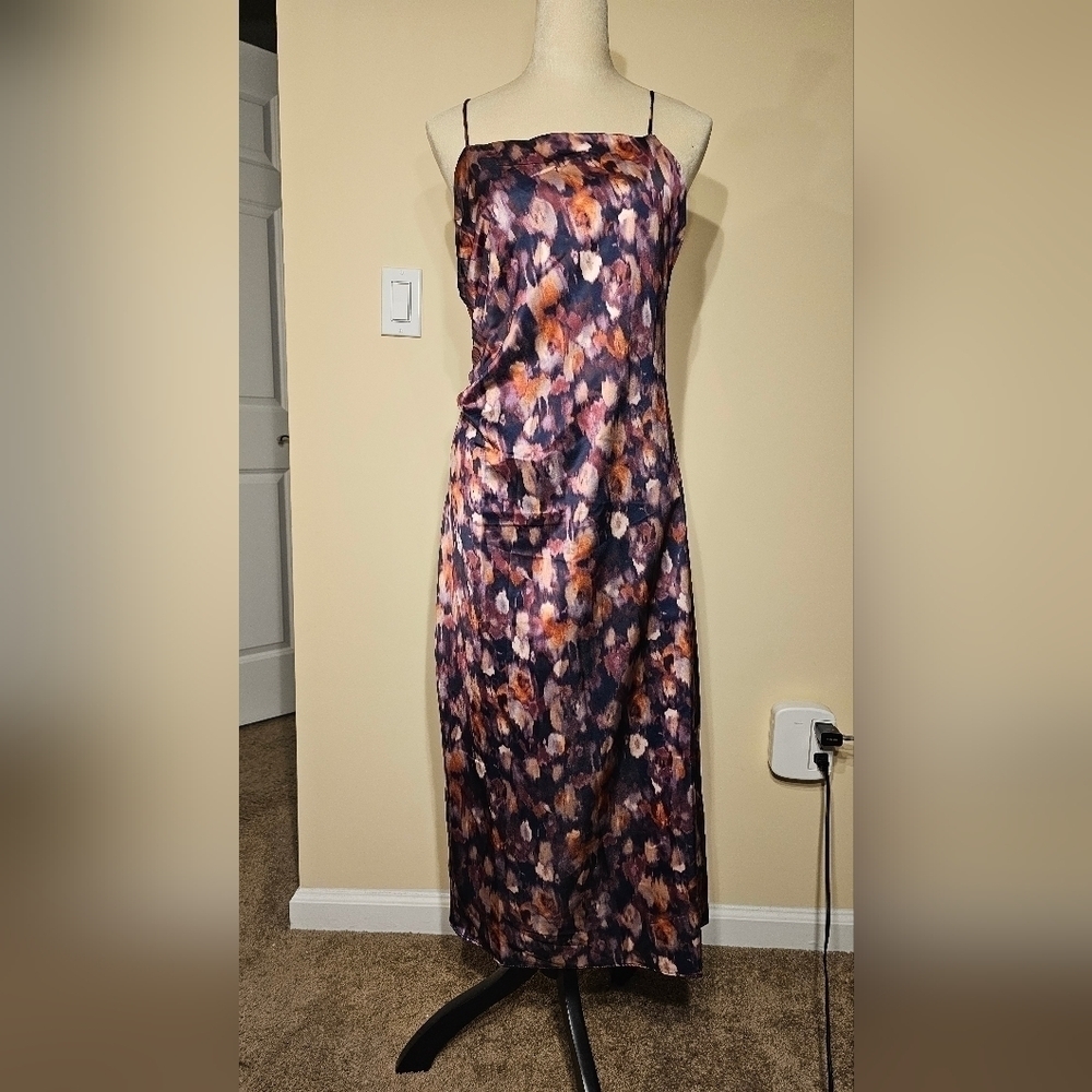 Jason Wu NWOT Women Dress Purple Floral Satin Midi